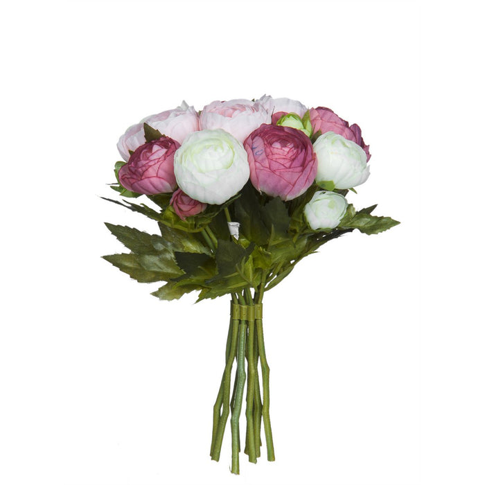 Ranunculus Kunstbloemenboeket - H22 x Ø19 cm - Roze