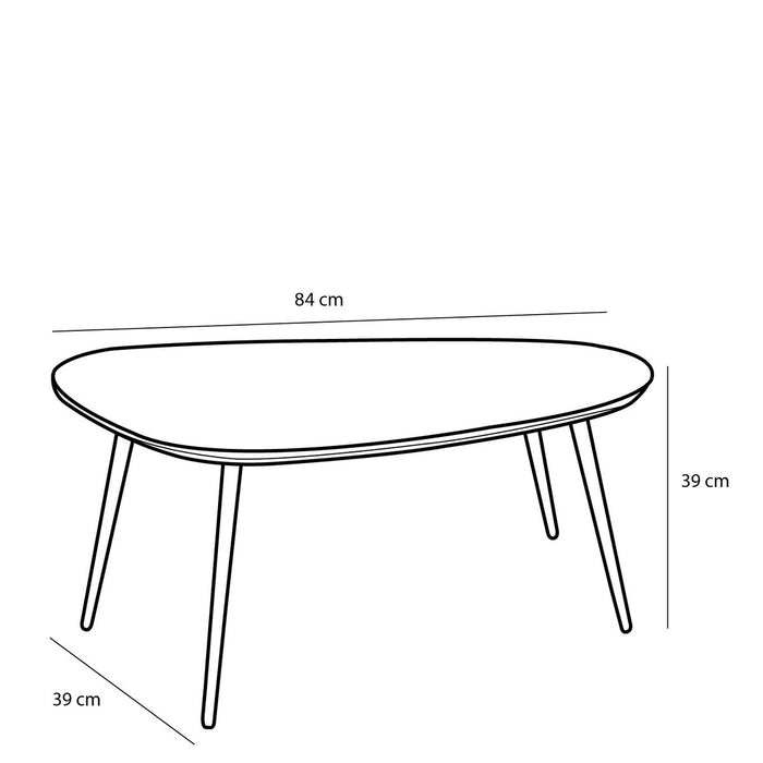 Jailey Side Table - Set of 2 - L84 x W39 x H39 cm - Recycled Wood - Black