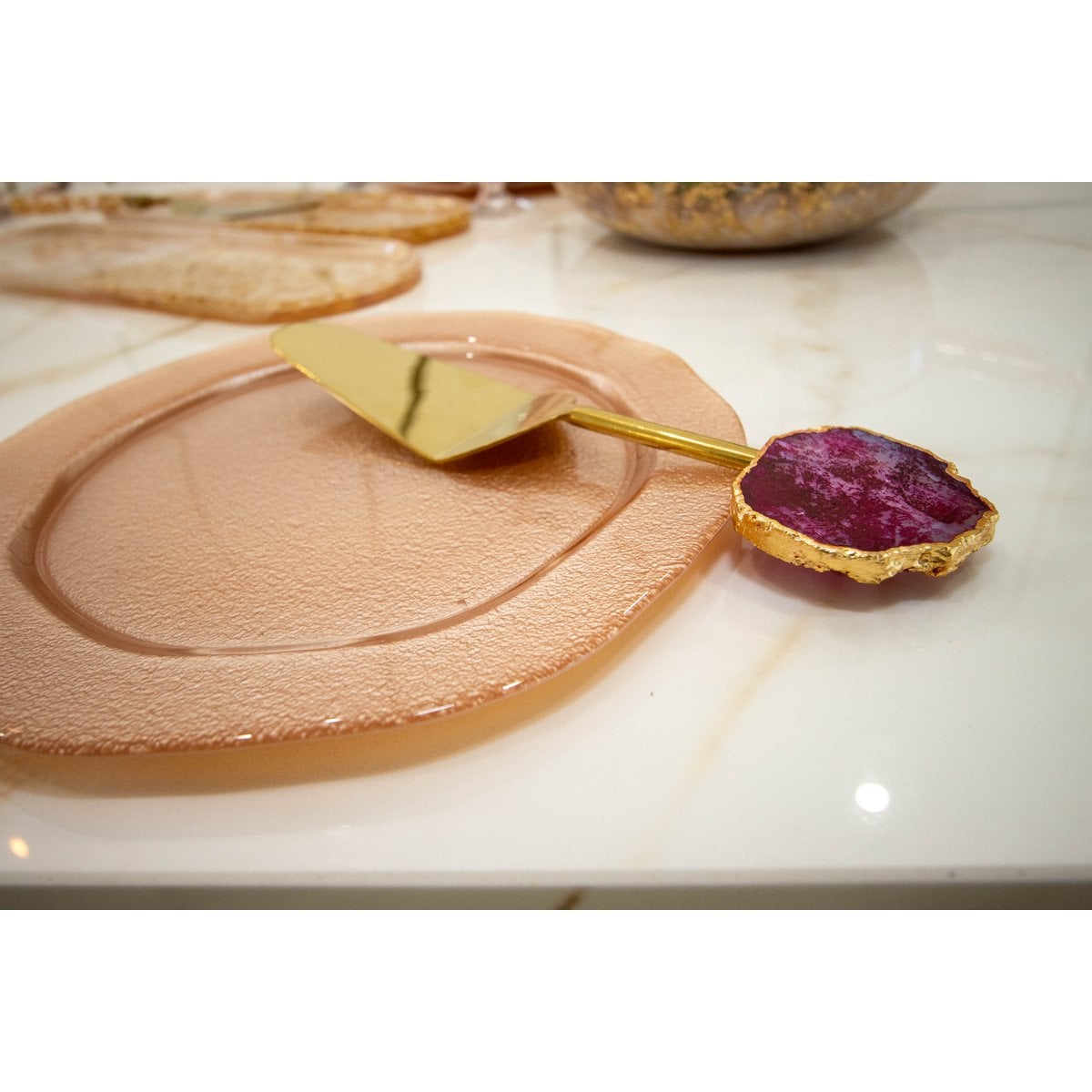 Golden pie shovel Pierre Agate Rose