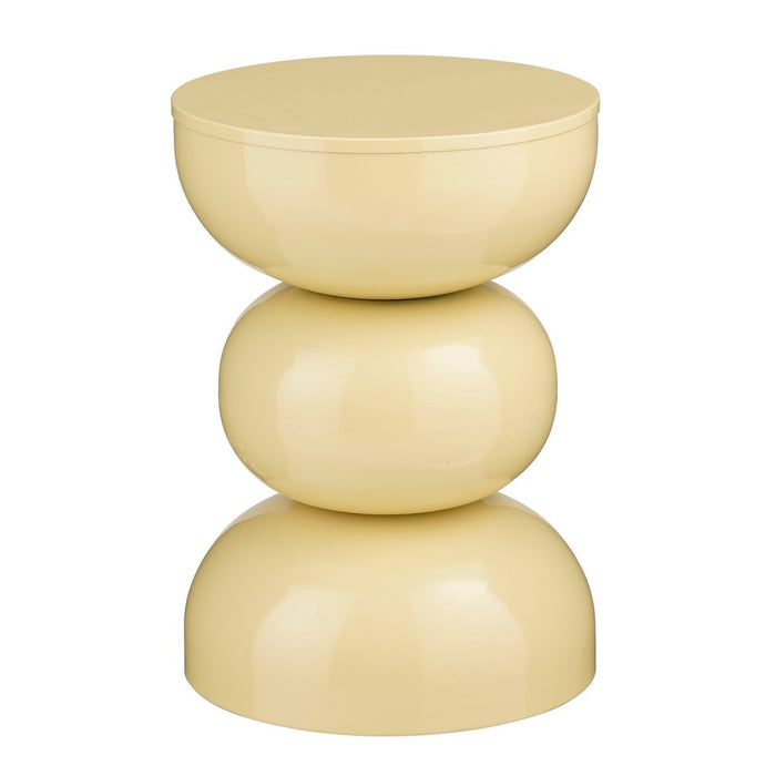 Luna side table - H46 x Ø32 cm - Iron - Beige