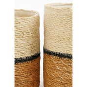 Damian Plant basket - Set of 2 - H20 x Ø20 cm - Seagrass - White