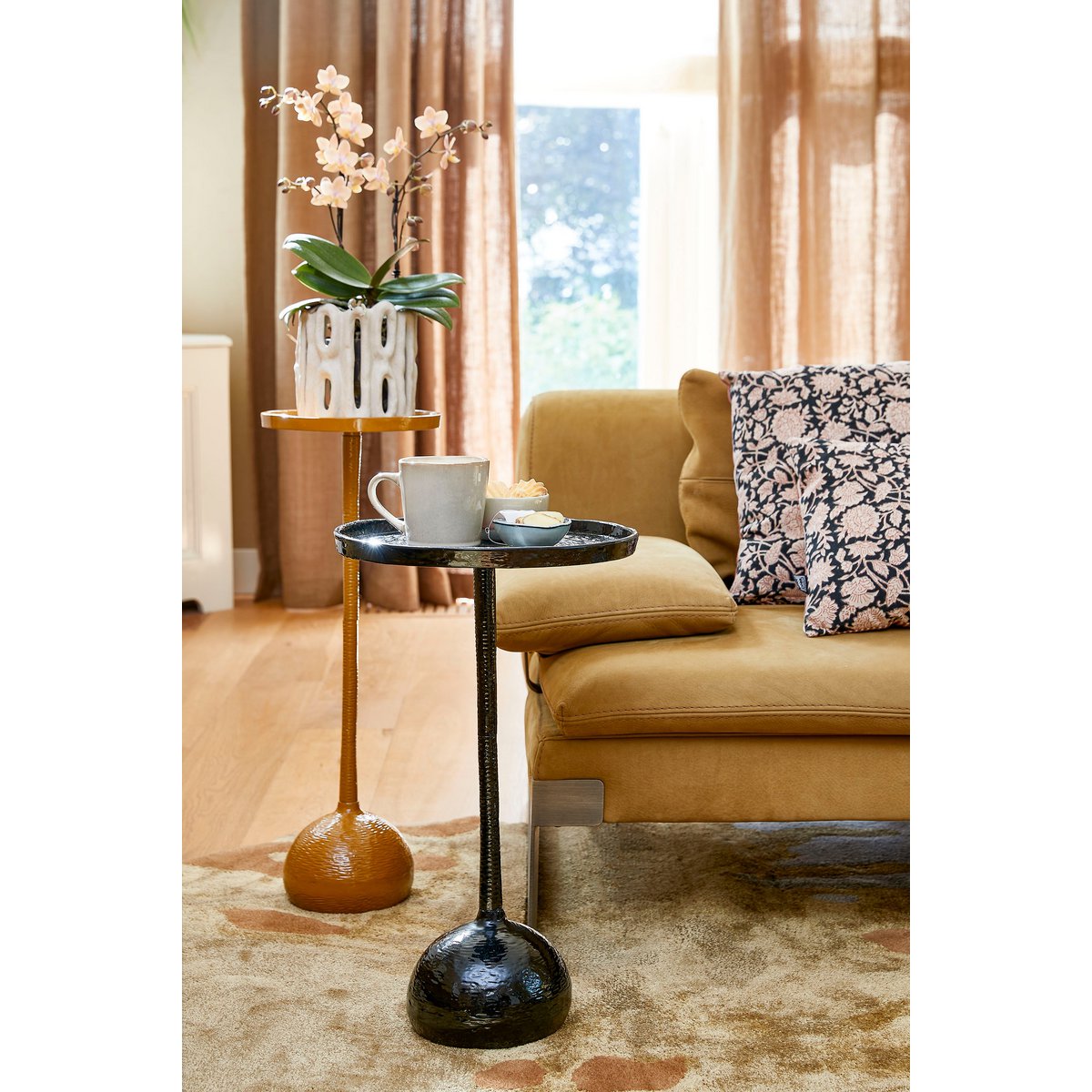 Colin Side Table - H58 x Ø34 cm - Recycled Aluminum - 100% FSC - Black