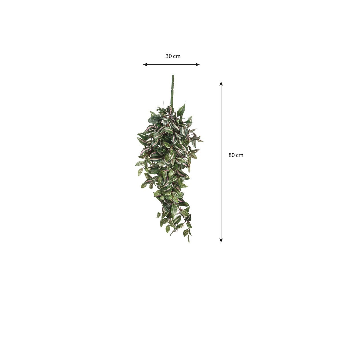 Tradescantia Artificial Hanging Plant - L15 x W30 x H80 cm - Green