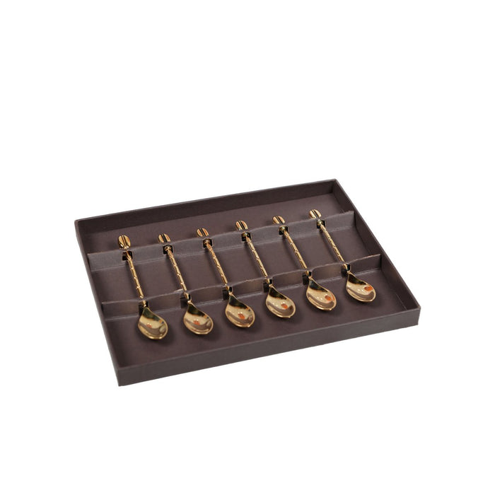 MOKA GRAIN GRAIN SPUNS Golden coffee with box - Set of 6