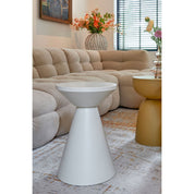 Jim Side table - H45 x Ø31 cm - Iron - Off -White