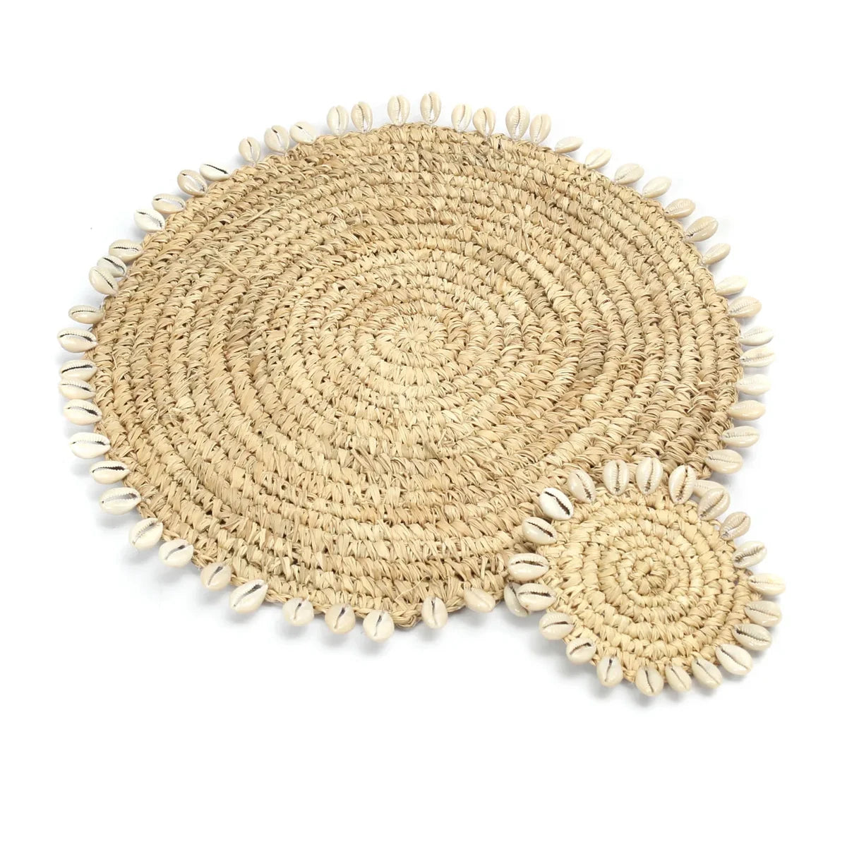 De Raffia Schelp Placemat - Natuurlijk