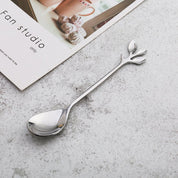 SILVER ASSORTED LEAF CAKE SPOONS - SET OF 6