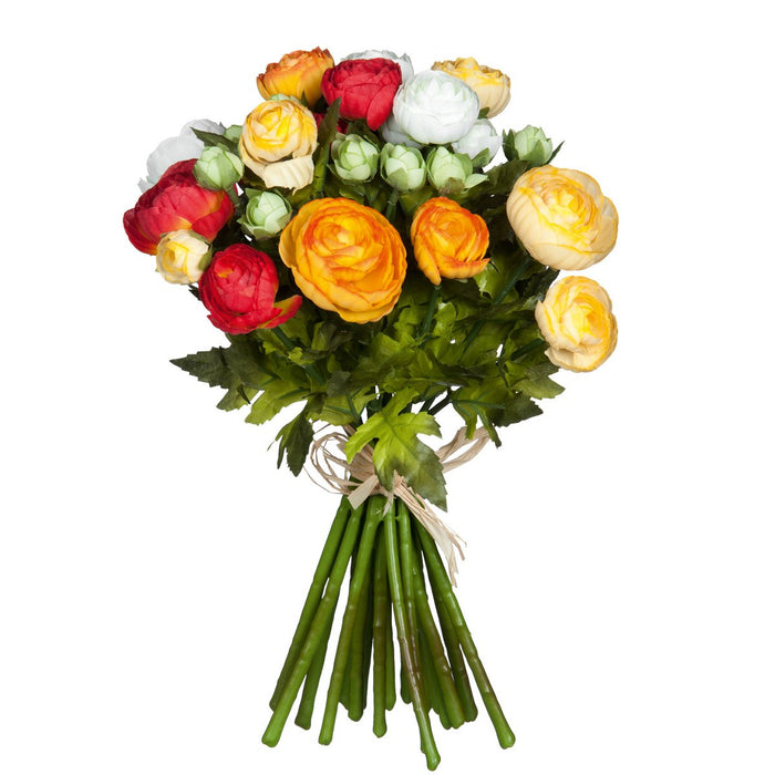 Ranunculus Kunstbloemenboeket - H35 x Ø26 cm - Oranje