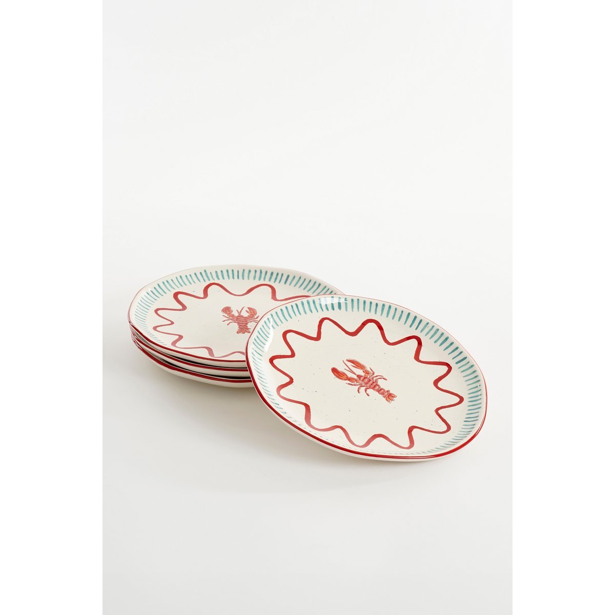 Ariane Dinerbord - Set van 4 - Ø27 cm - Steengoed - Rood