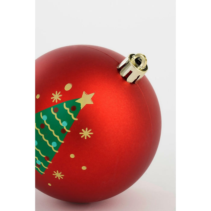 Christmas balls set - 9 pieces - Ø8 cm - Unbreakable - White, Red, Green