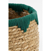 Jorck Plantenmand - Set van 3 - H24 x Ø26 cm - Zeegras - Groen, Bruin