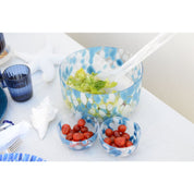 Blue and white glass in glass 24.5x24.5x12.5cm