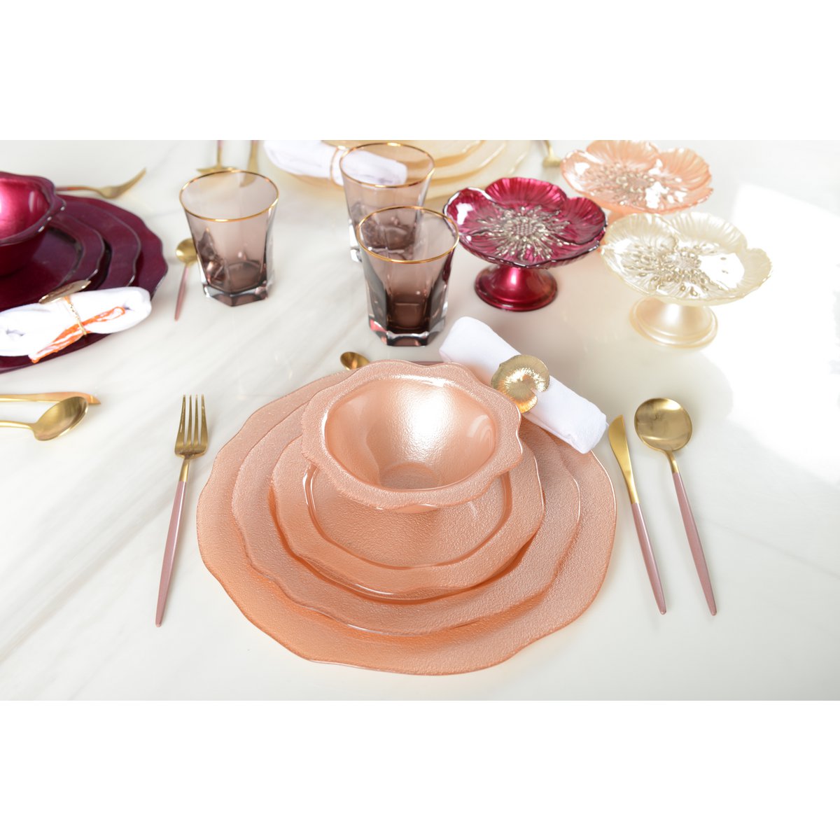 Salmon Peach Dessert Plate