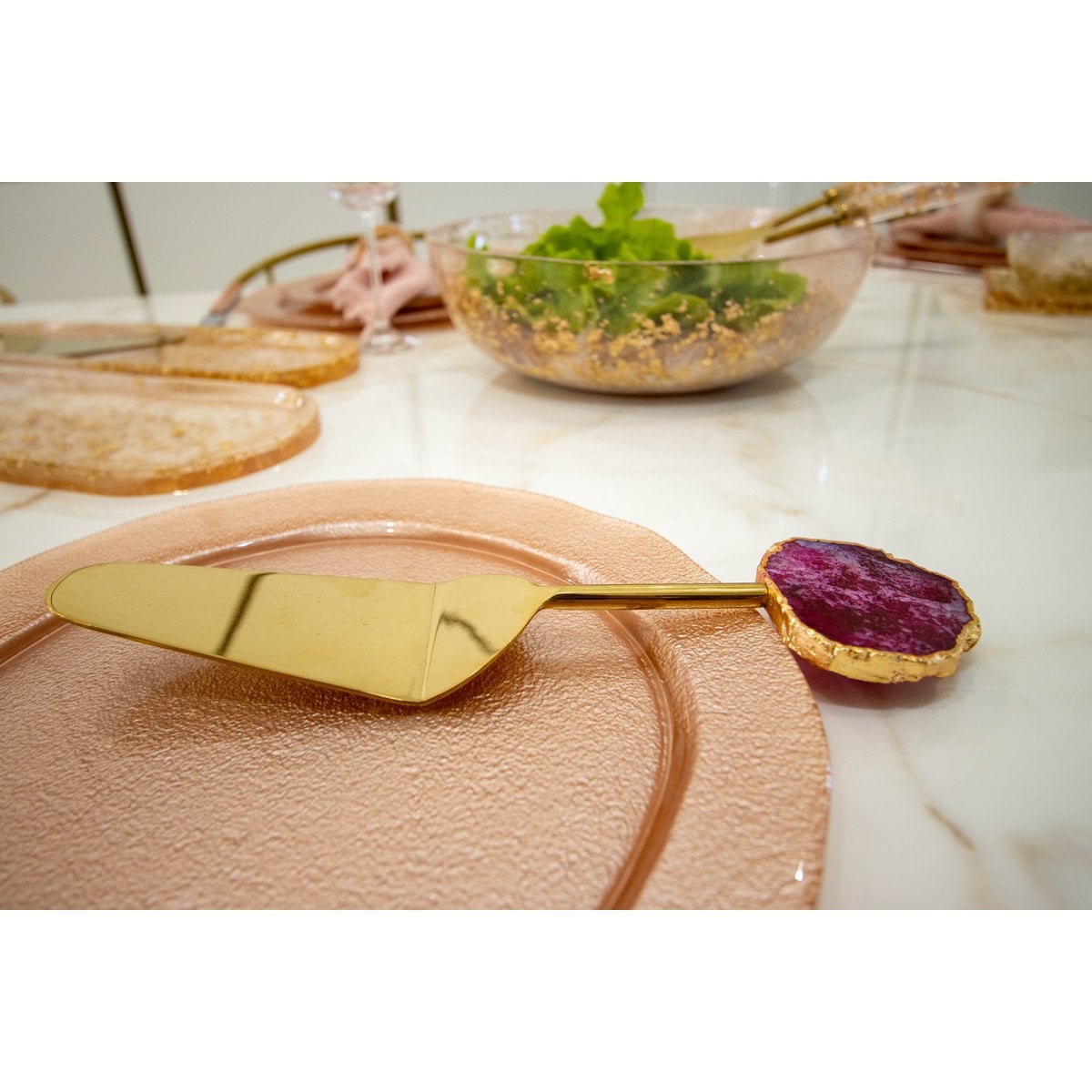 Golden pie shovel Pierre Agate Rose