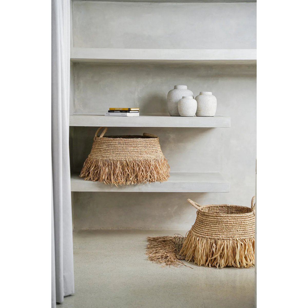 De raffia luxe manden - natuurlijk - groot