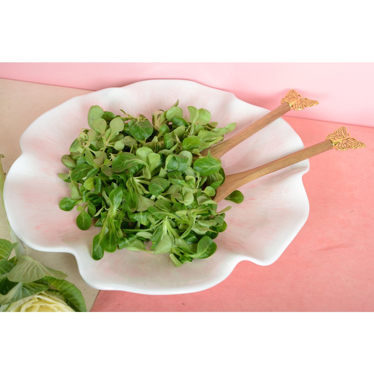 Pink presentation plate in melamine 40x40x5cm