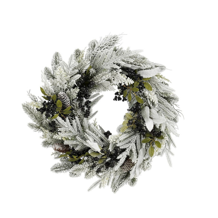 Vesper Christmas wreath with pine cones - H13 x Ø50 cm - Black