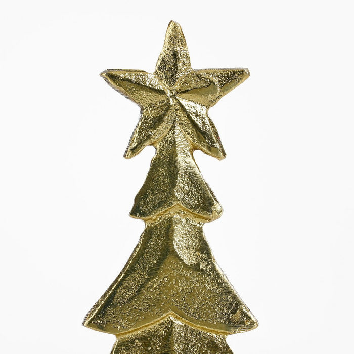 Decoration Christmas tree - L18 x B7 x H32 cm - Aluminum, Marble - Champagne