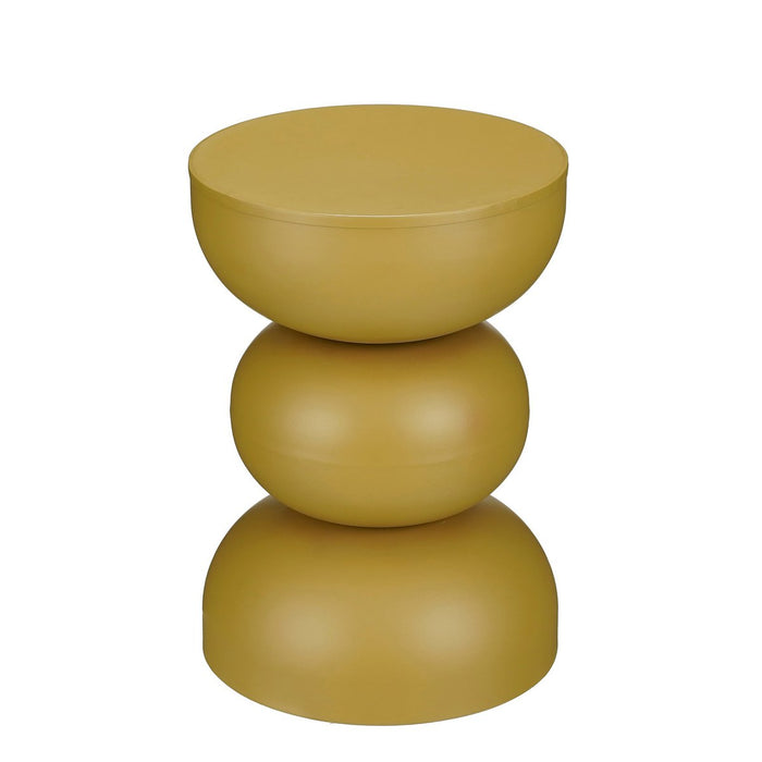 Luna side table - H46 x Ø32 cm - iron - ocher yellow