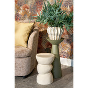 Screw Bijzettafel - L26 x B26 x H37 cm - Keramiek - Off White