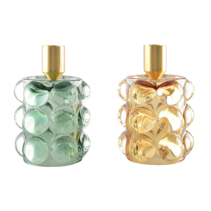 Goud &amp; Groene Bubbels Kaarsenhouders