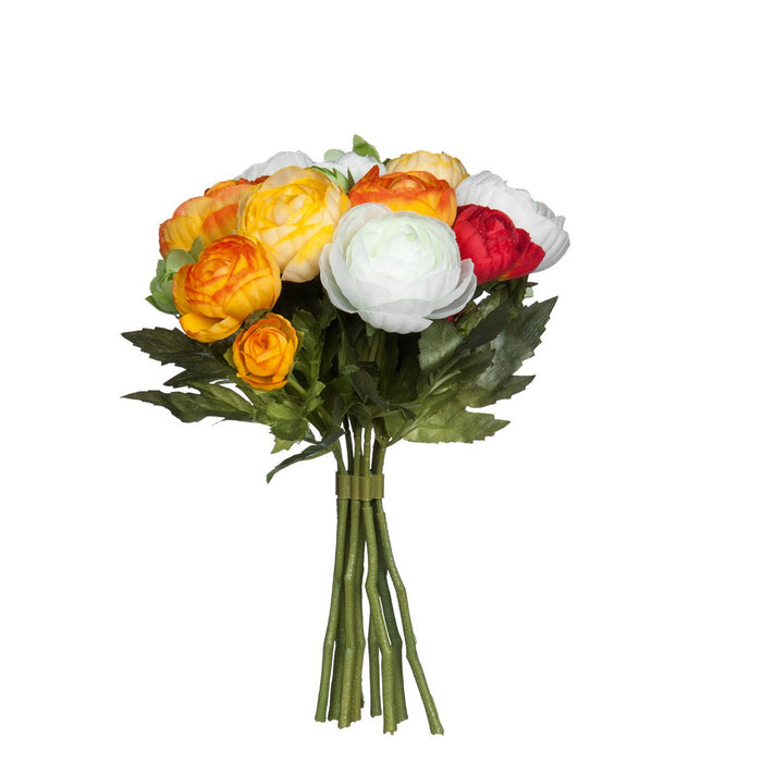 Ranunculus Kunstbloemenboeket - H22 x Ø19 cm - Oranje
