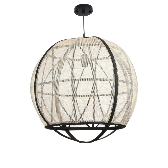 Pella Hanglamp - H50 x Ø51 cm - Linnen - Off-white