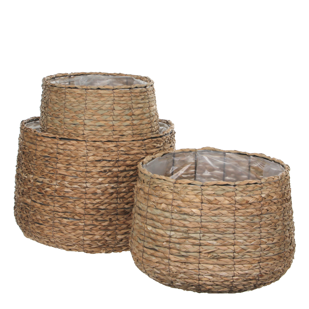 Avalon Plant Basket - Set of 3 - H32 x Ø44 cm - Seagrass - Light brown