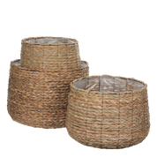 Avalon Plant Basket - Set of 3 - H32 x Ø44 cm - Seagrass - Light brown