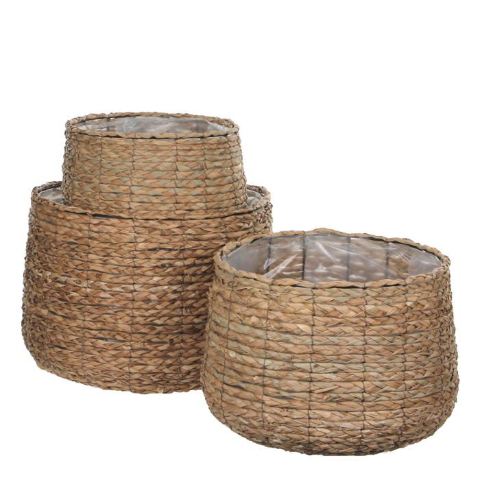 Avalon Plant Basket - Set of 3 - H32 x Ø44 cm - Seagrass - Light brown