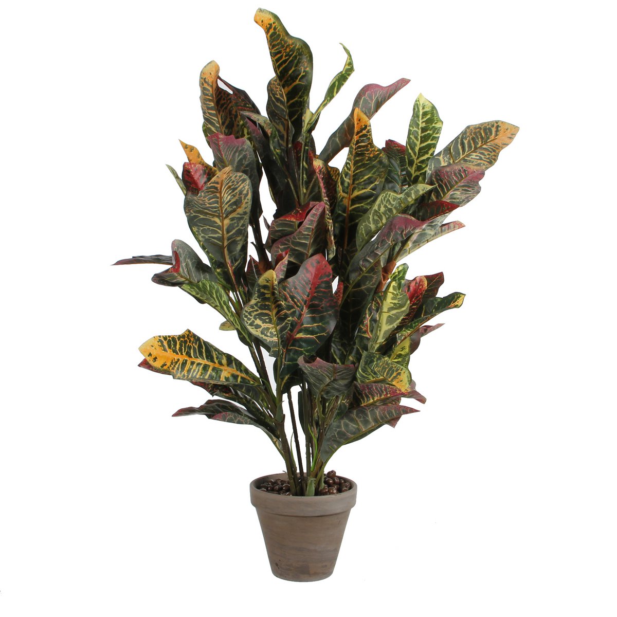 Croton Artificial Plant in Flower Pot Stan - H73 x Ø40 cm - Variegated