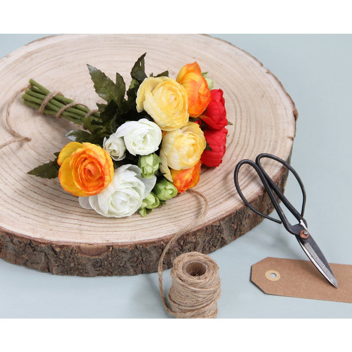 Ranunculus Kunstbloemenboeket - H22 x Ø19 cm - Oranje