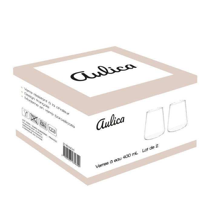 VERRES A EAU 400ML - LOT VAN 2