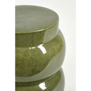Green ceramic jar on a white background