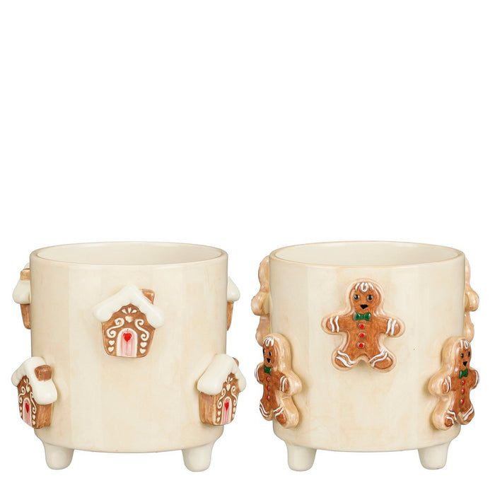 Flowerpot - Assorti - H15 x Ø17 - Dolomite - Off -White