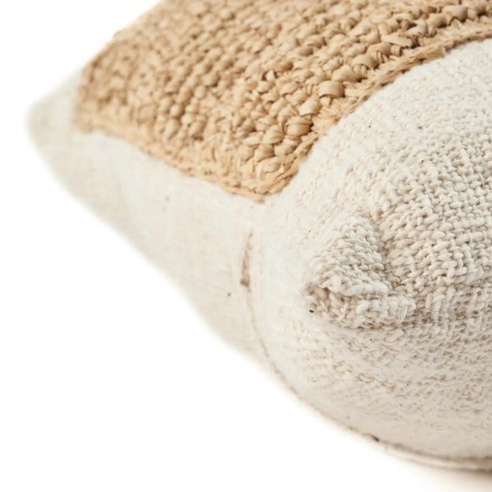 De Raffia Stempel Kussenhoes - Natuurlijk