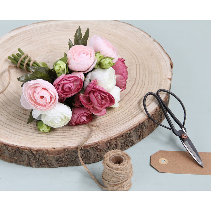 Ranunculus Kunstbloemenboeket - H22 x Ø19 cm - Roze