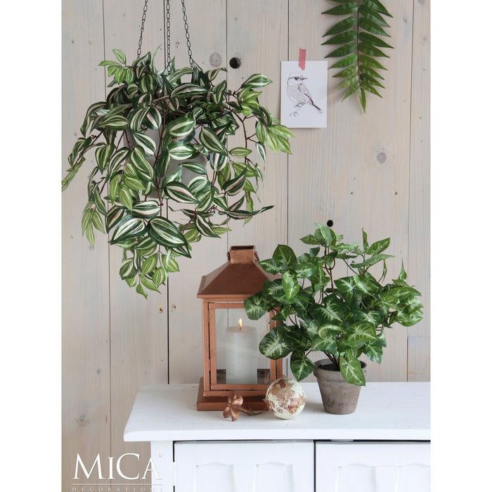 Tradescantia Artificial Hanging Plant - L15 x W20 x H54 cm - Green