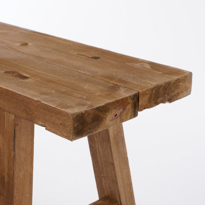 Stoere houten bank - L108 x B30 x H37 cm - Gerecycled hout - Bruin