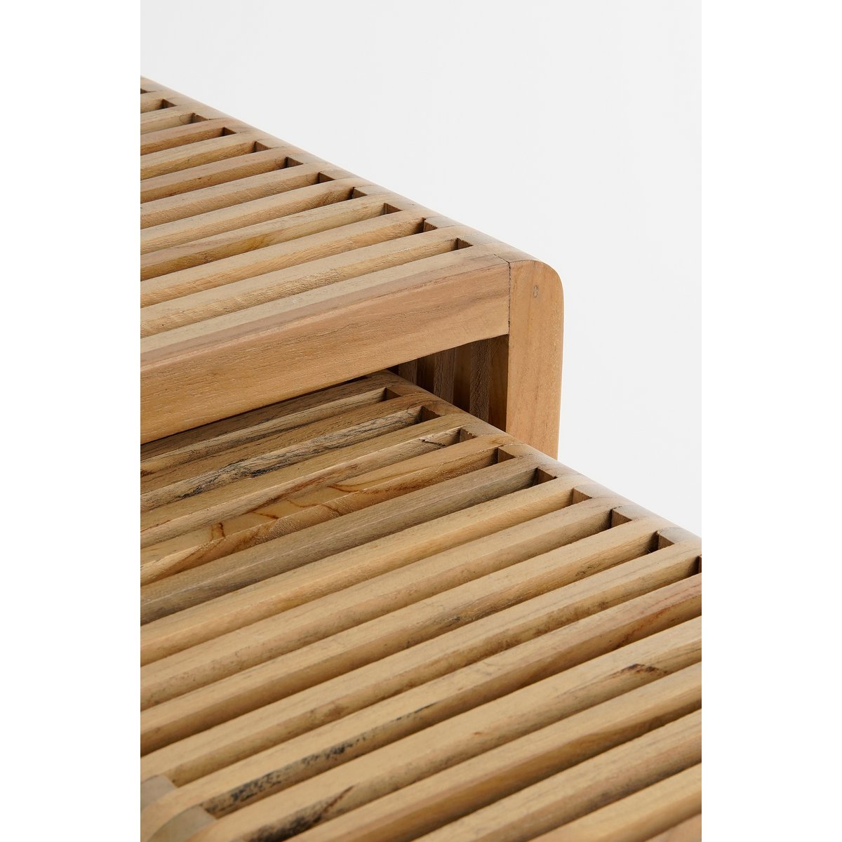 Yonker Side Table - Set of 3 - L44 x W34 x H50 cm - Recycled Wood - Brown