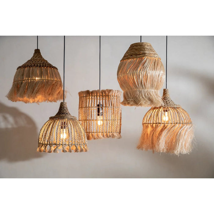 The Abaca Bird Cage Pendant - Natural - M