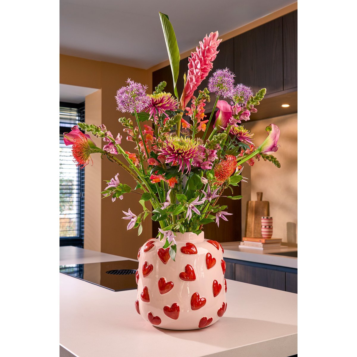 Amora Pink Hearts Vase