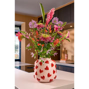 Amora Pink Hearts Vase