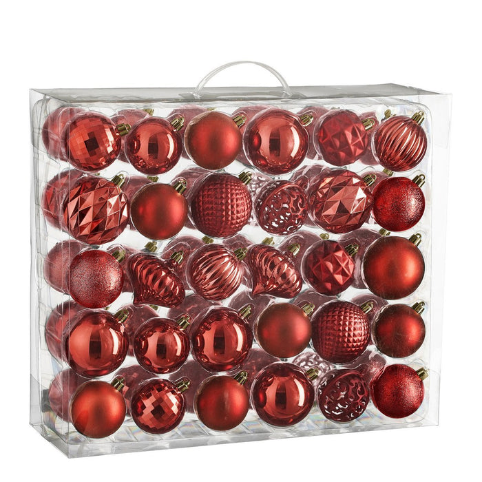 Christmas Balls Set - 60 Pieces - Ø7 cm - Unbreakable - Red