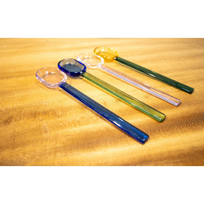 Glass multicolored spoons - Lot of 4