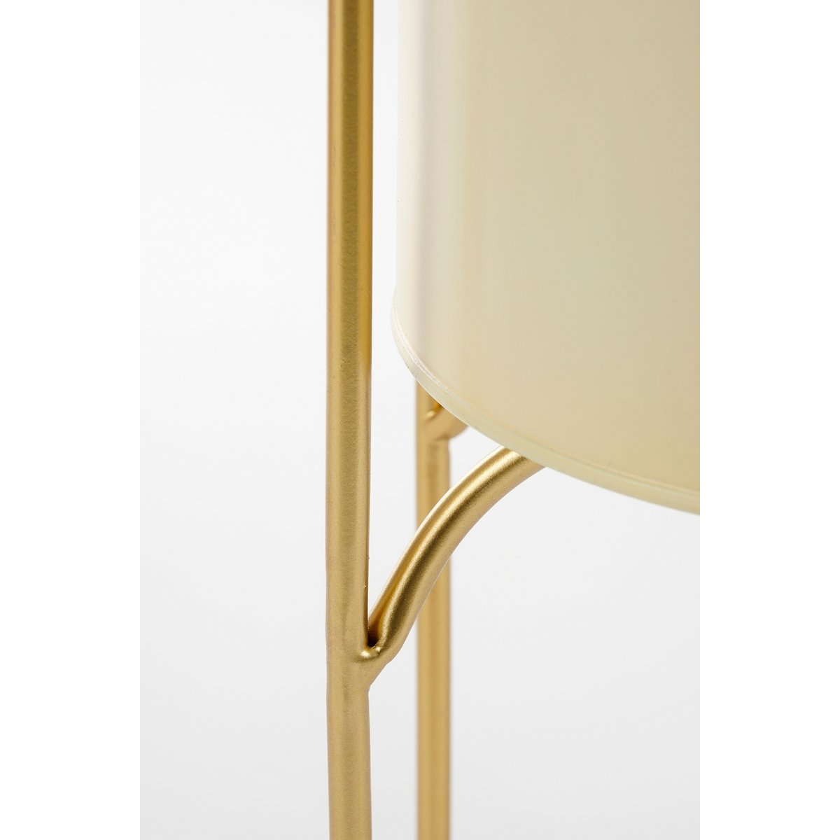 Danube flowerpot on Standard - Set of 2 - Metal - H45 x Ø23 cm - Light yellow, Gold