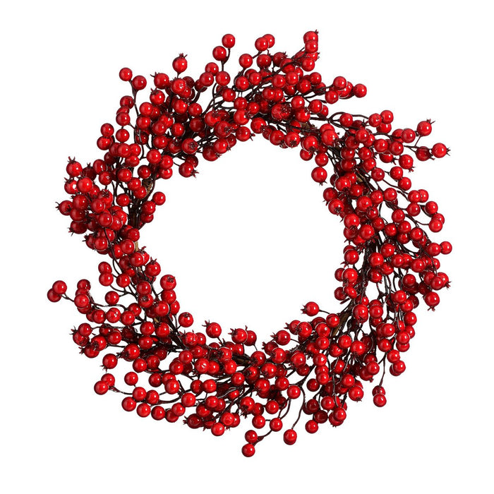 Christmas wreath berries - Ø50 cm - foam - red
