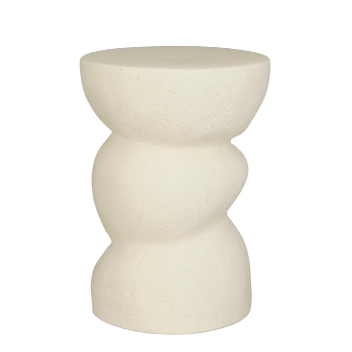 Screw Bijzettafel - L26 x B26 x H37 cm - Keramiek - Off White
