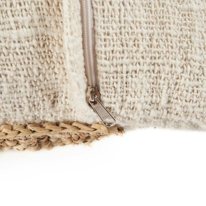 De Raffia Stempel Kussenhoes - Natuurlijk