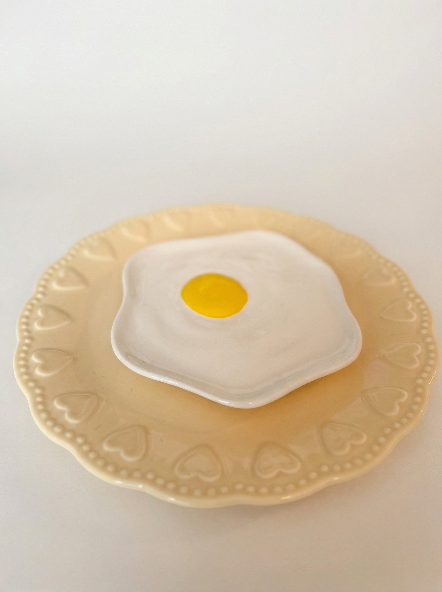 Dinerbord hartjes geel